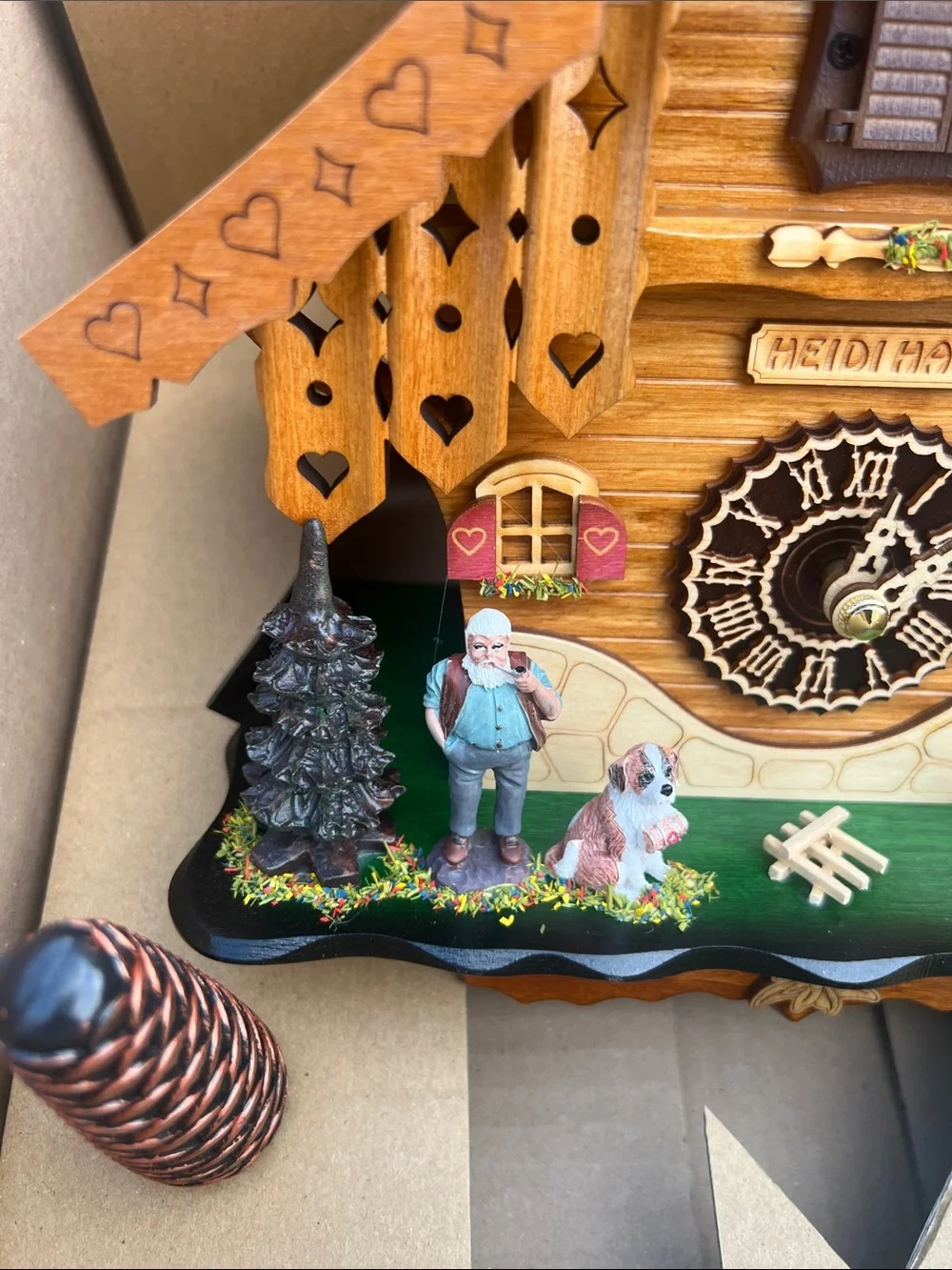 Cuckoo Clock Heidi Cabin with Pitched Roof - Quartz Chalet New Never Used